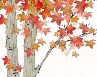Decoupage Paper Napkins | Leaves are falling  Napkins | Luncheon tree Napkins | Paper Napkins for Decoupage