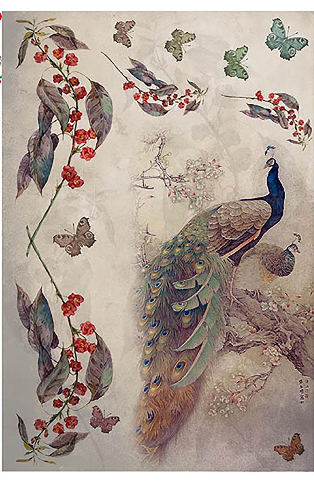 Vintage Garden Rice Paper for Decoupage: Birds & Butterflies, Made in ...
