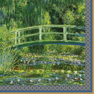 Monet&#39;s Water Lily Pond Napkins: Impressionist Decoupage Paper Napkins - Set of 4