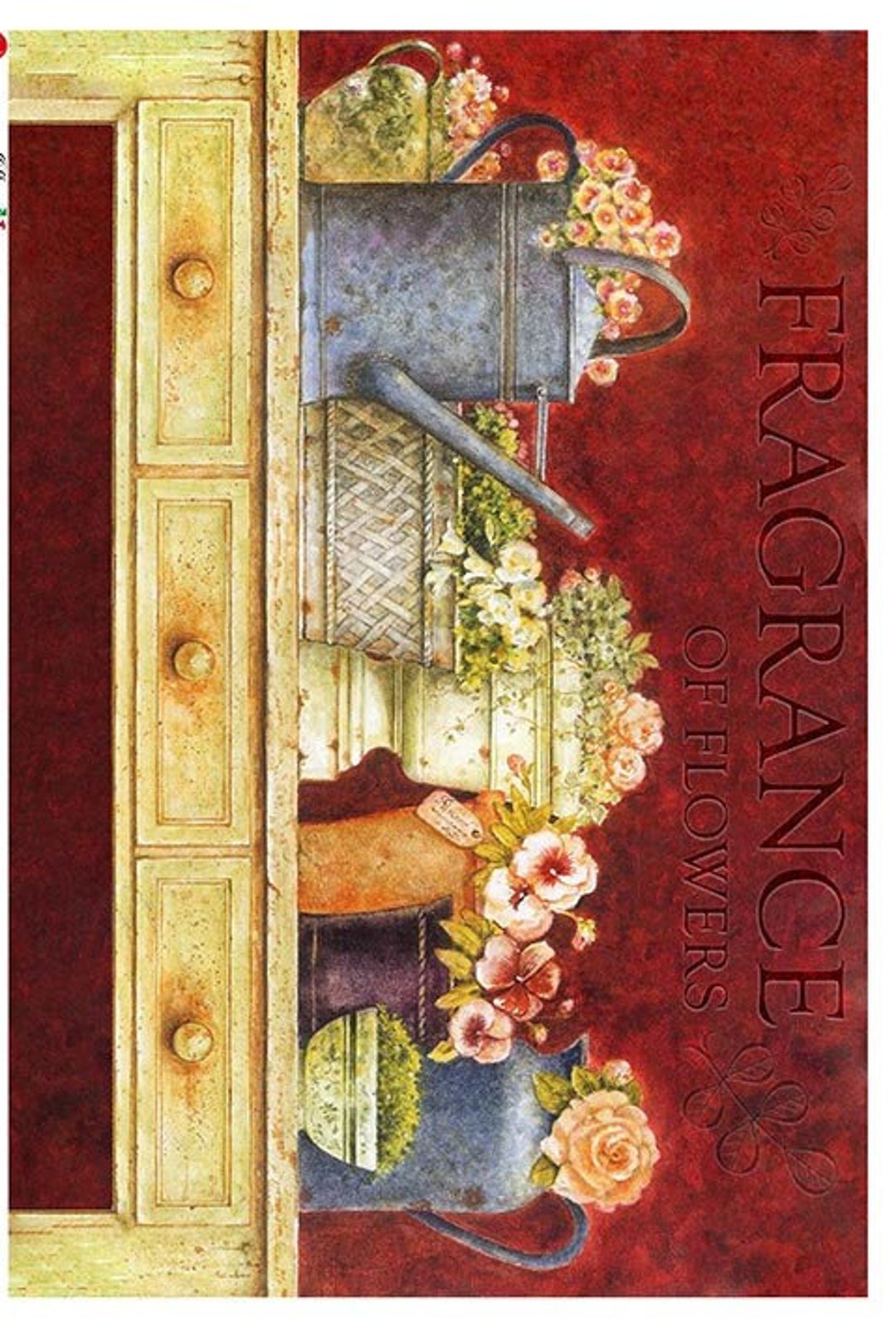 A4 Size Rice Paper for Decoupage L Vintage Girls Umbrella and Roses L