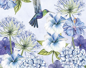 Decoupage Napkins | Hummingbird on blue | Bird in the blue scent Napkins |Garden Napkins Paper Napkins for Decoupage