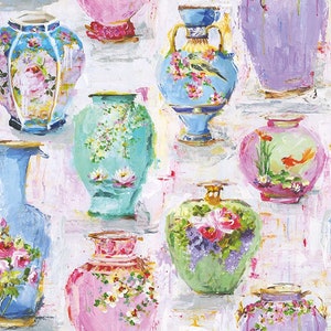 Colorful China Vases Decoupage Napkins: 3-Ply Paper (Set of 4)