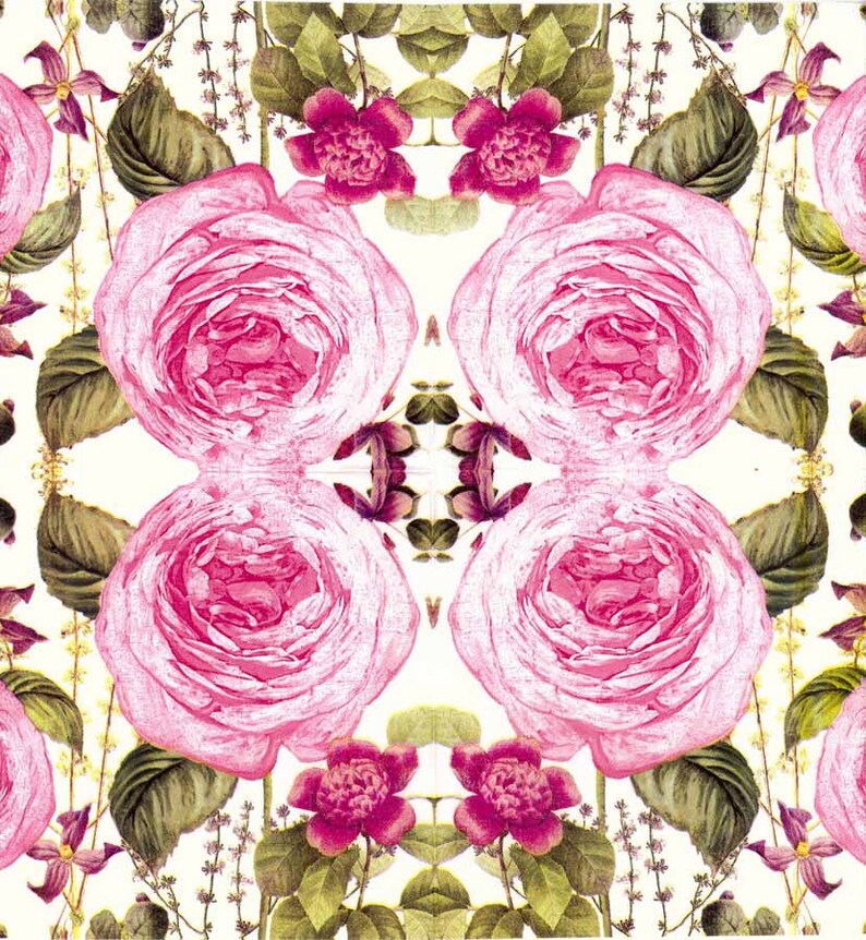 4 Designer Decoupage Napkins Wedding NapkinsRomantic Pink Etsy