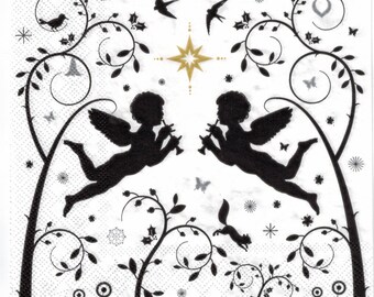 4 Servilletas de papel para decoupage de Fly Angeles Set de 4