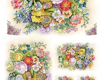 Papel de arroz para decoupage l Papel de arroz Spring Garden l Suministros decorativos de decoupage de morera