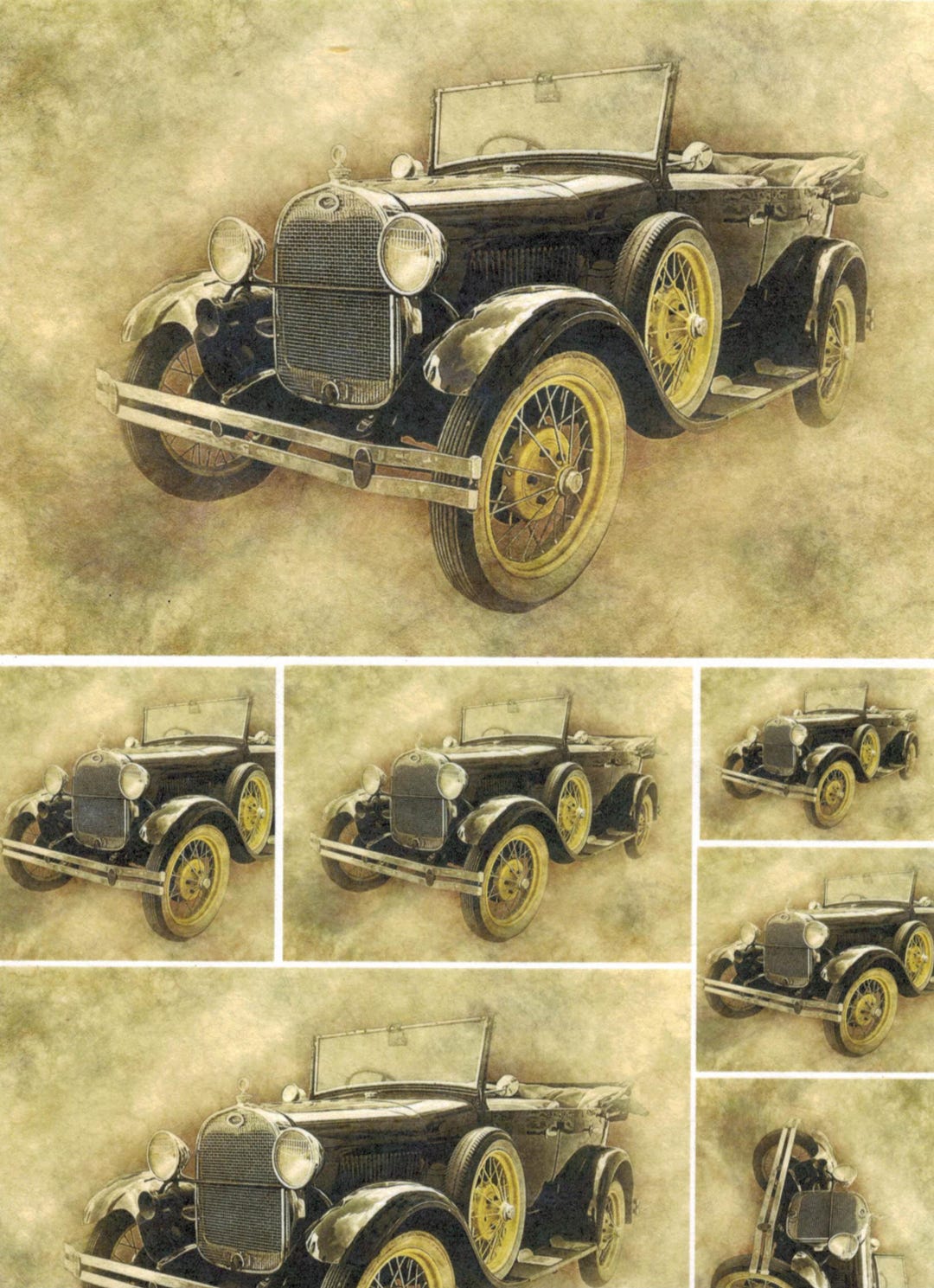 Cars Rice Printable Vintage Style Cars Rice Paper for Decoupage, Made in Italy Mulberry - Etsy