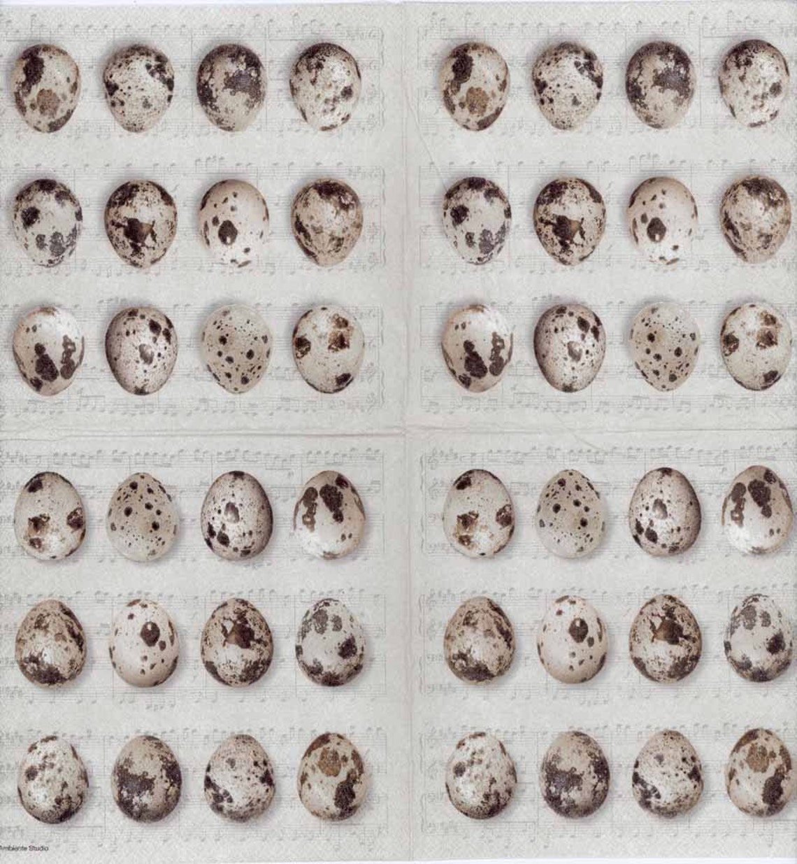 4 Decoupage Napkins Quail Eggs Music Background Quail Etsy