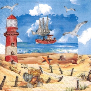 Decoupage-Servietten | Angeln an der Küste | Ozean Servietten