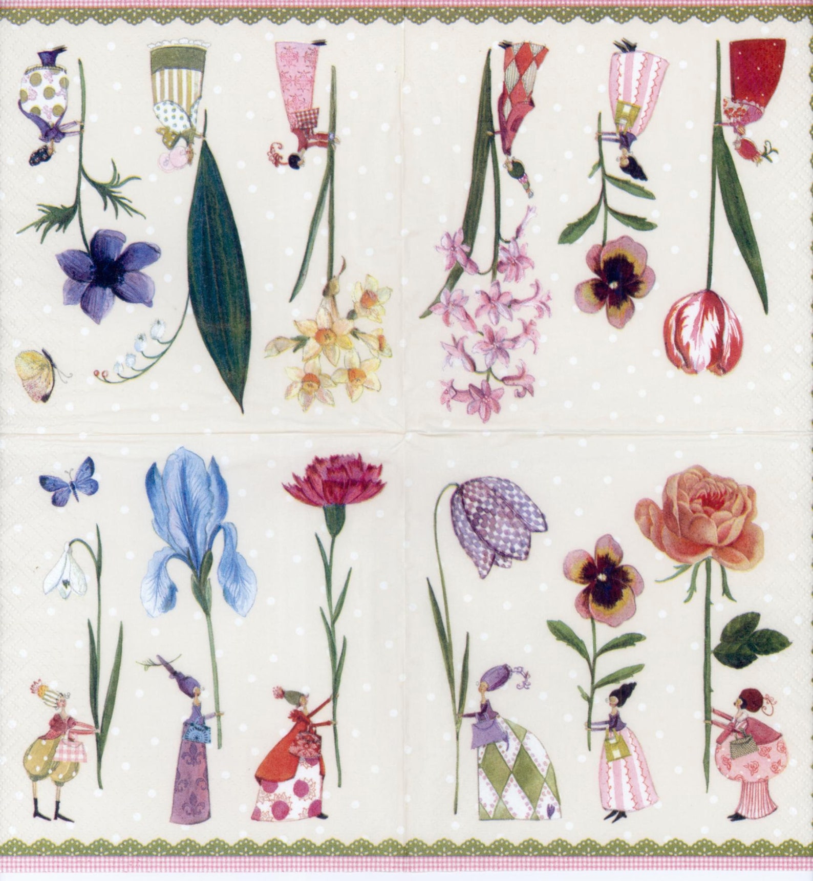 4 Decoupage Napkins flower Fairy in the line Rose Napkins Etsy