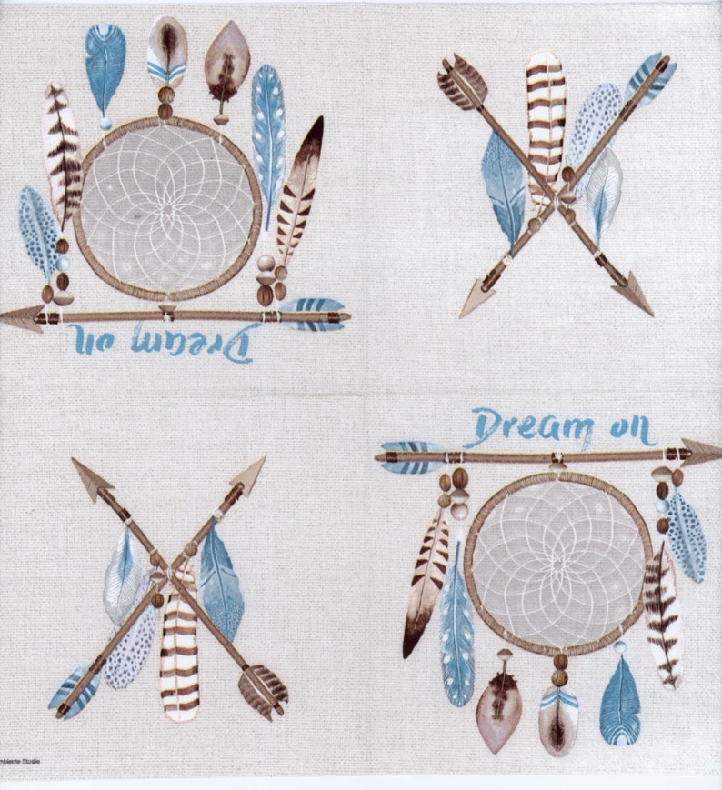 4 Decoupage Napkins the Indian Dream Catcher Native Sign Etsy