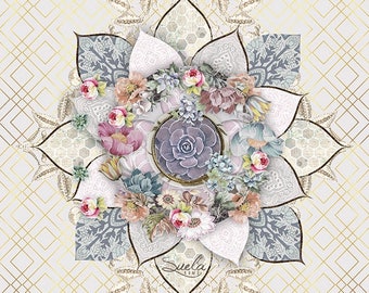 Flower of Life Paper Napkins: Elegant Decoupage Supplies