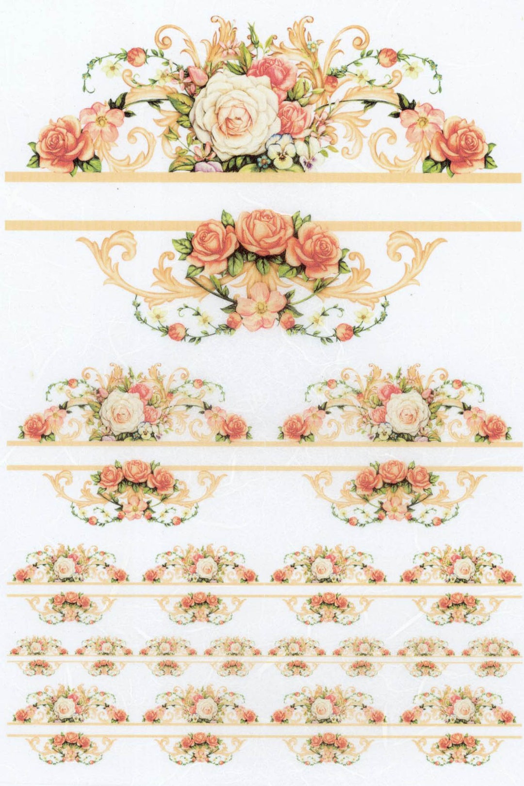 Italy Rice Paper for Decoupage| Roses Frame Rice Paper|italy Decoupage ...