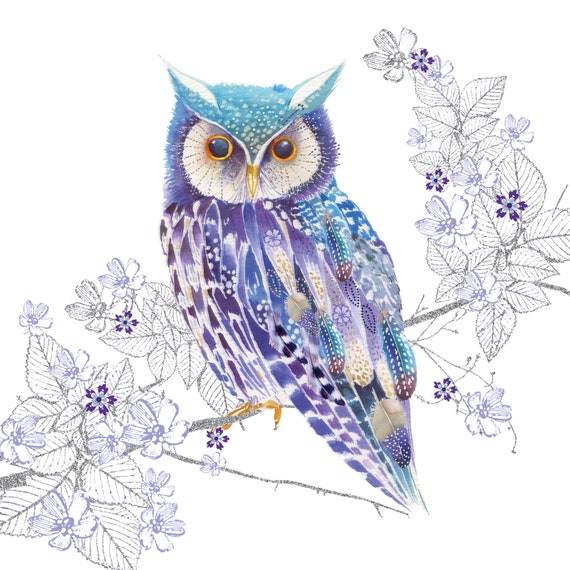 4 Single Lunch Paper Napkins for Decoupage Party Craft Vintage Blue Mix Birds