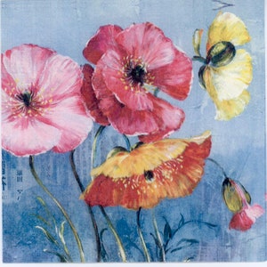 Wild Poppies Decoupage Servietten: Blumen Papierservietten, 4er-Set