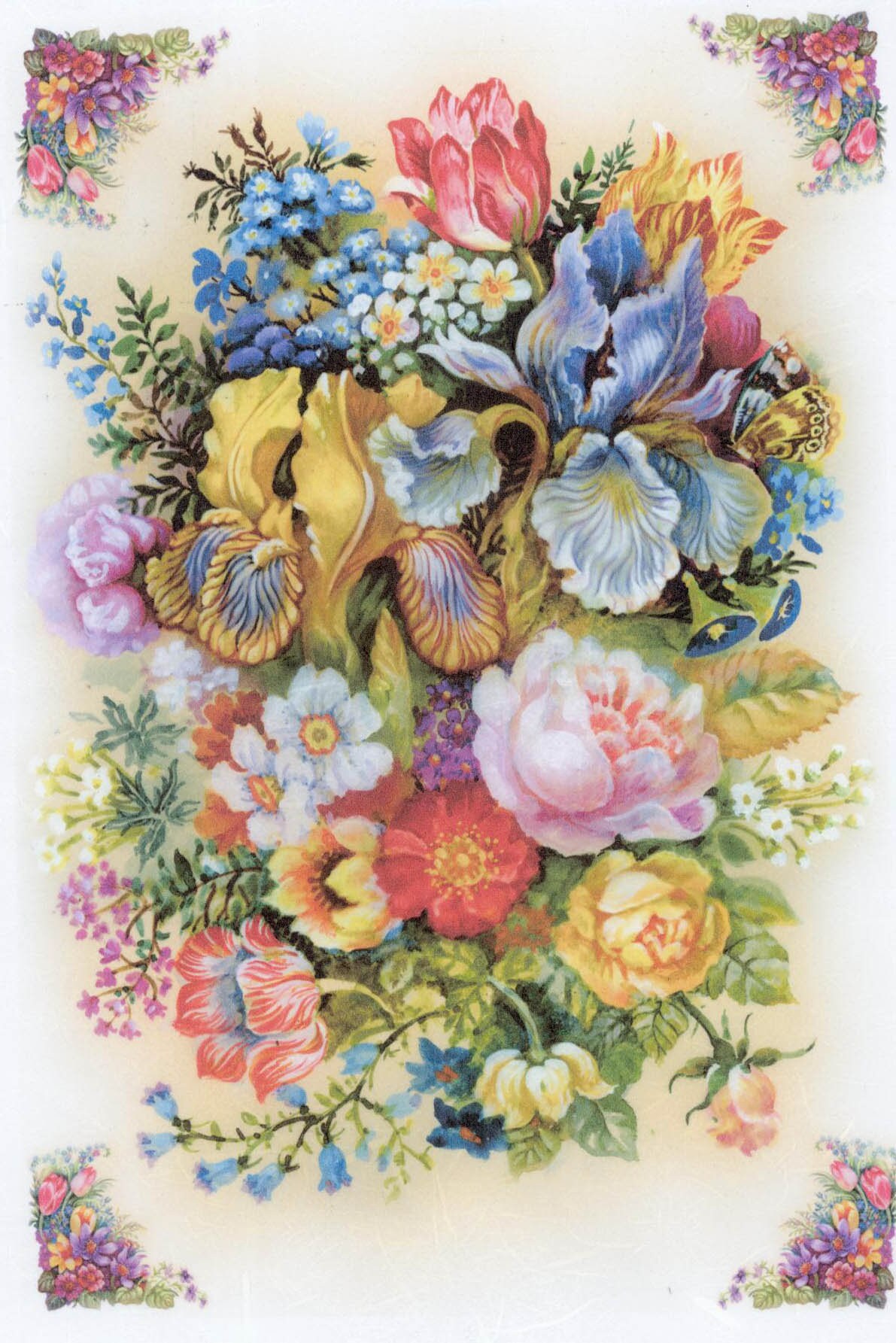 Rice paper for Decoupage l Spring Garden rice paper l Etsy