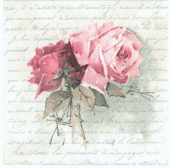 Servilleta para découpage Roses on Lace - Alicia Designart