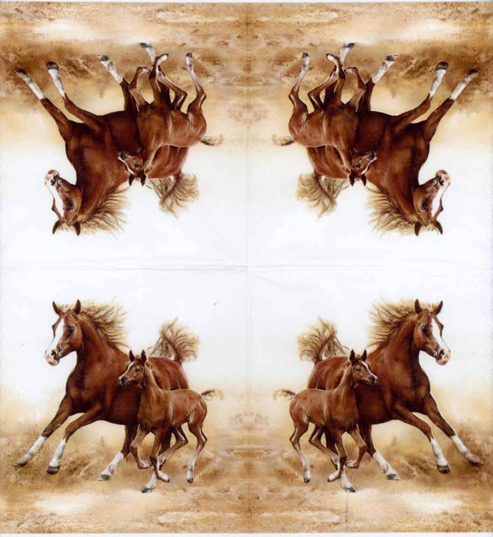 Decoupage Napkins Horse Family Horse Napkins Animal Etsy