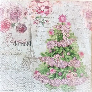 4 servilletas de papel para decoupage / Ángel con gatito / Servilletas de papel navideñas para decoupage / Servilletas de cóctel