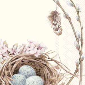 4 Decoupage Napkins | Robin Bird Nest with Eggs | Bird Napkins | Nature Napkins |Party Napkins |Napkin Decoupage|Paper Napkins for Decoupage