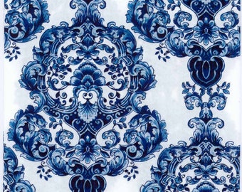 4 Decoupage Napkins | Blue Porcelain Pattern | Blue Napkins | Napkin Decoupage | Victorian Napkins | Paper Napkins for Decoupage