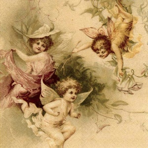 4 serviettes pour découpage|Fées au jeu |Serviettes fées|Serviettes jardin|Jardin féérique|Serviettes en papier pour découpage