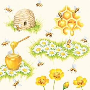 Papieren servetten decoupage | Bijen in het wild met servetten | Zelfgemaakte servetten | Papieren servetten voor decoupage