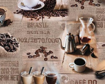 Coffee Bean Decoupage Napkins | 3-Ply Paper, Set of 4