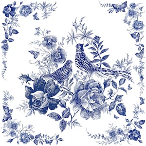 4 Decoupage-Servietten | Blauer Märchenfasan Servietten | Porzellan Design Papierservietten für Decoupage