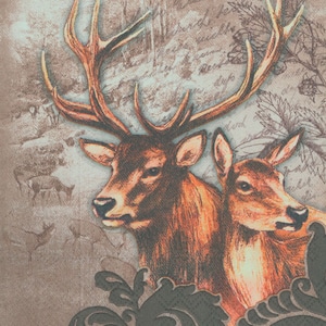 4 Decoupage Napkins | Stag and Doe in Winter Snow | Wildlife Napkins | Winter Napkins | Deer Napkins | Paper Napkins for Decoupage
