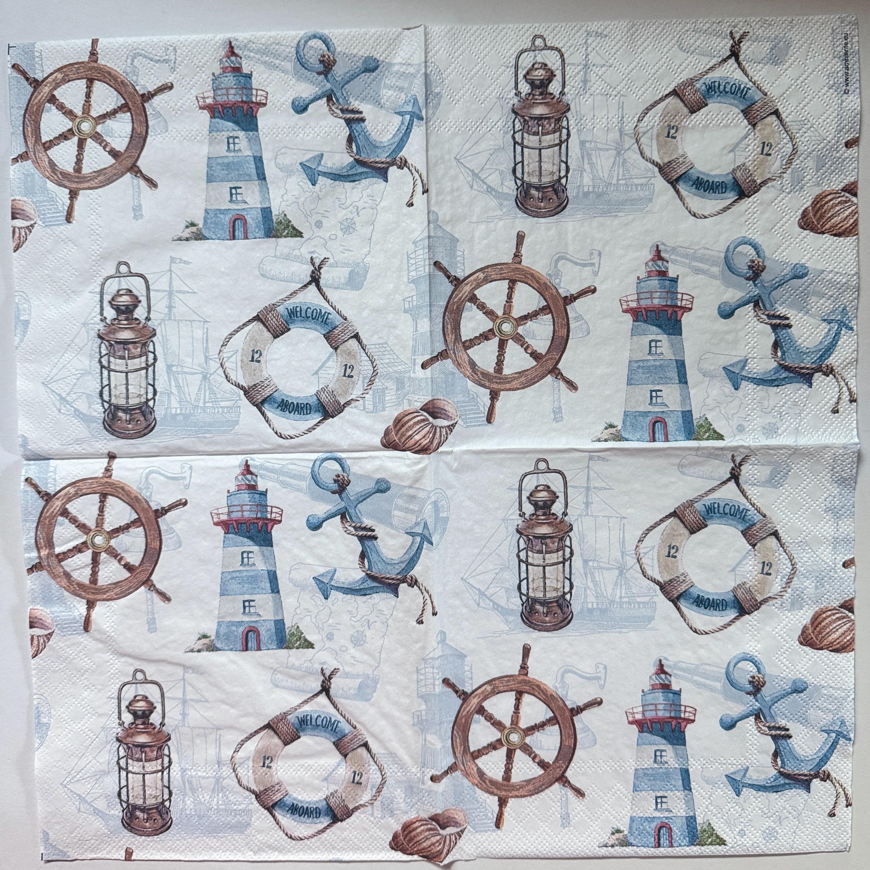 デコパージュ用ペーパーナプキン | ウェルカムアボードナプキン | 海辺 