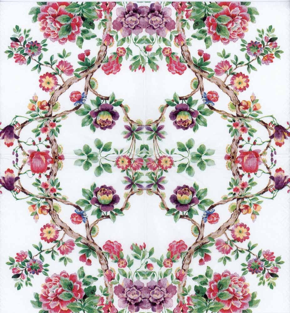 4 Decoupage Napkins Japanese Garden Floral Napkins Etsy