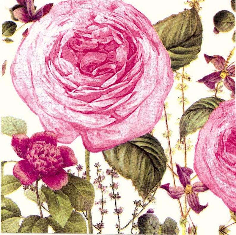 4 Designer Decoupage Napkins Wedding Napkinsromantic Pink Etsy