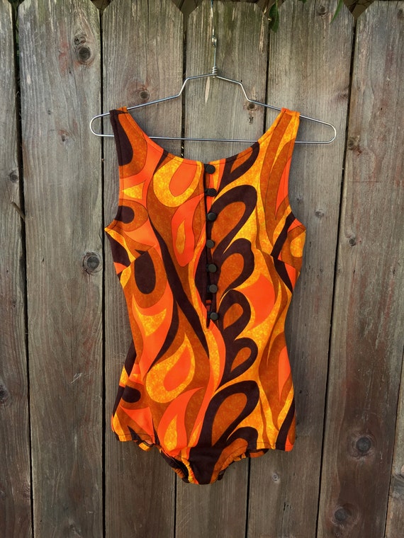 1960s Firey Swimsuit