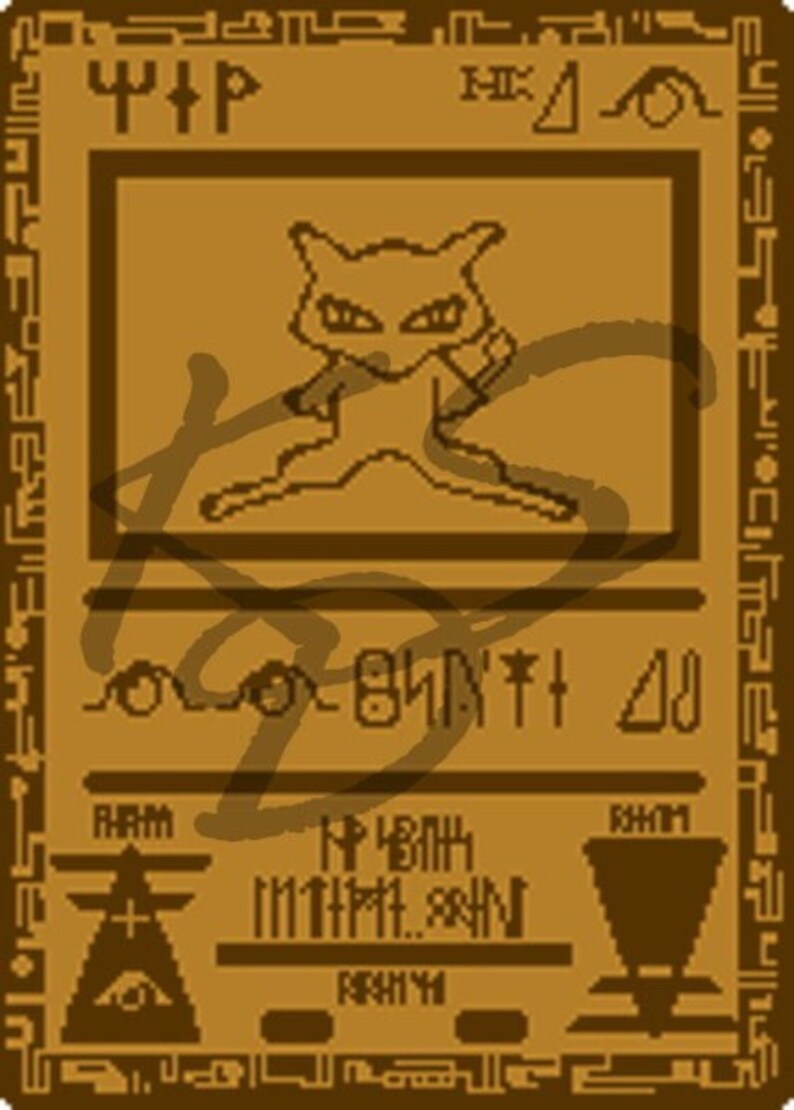 Pokemon TCG Ancient Mew Tablet 2/3 Size Cross Stitch Pattern image 1