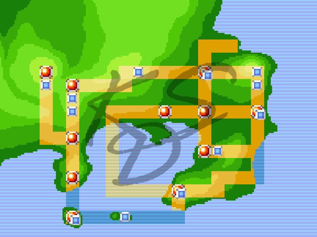 Third Generation Kanto Region Map Cross - Etsy