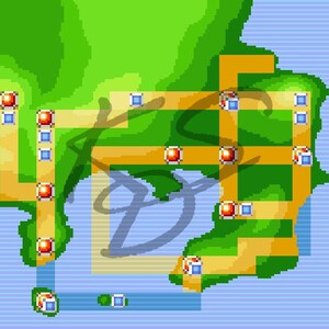Third Generation Kanto Region Map Cross Stitch Pattern