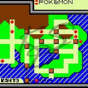 Kanto Map 2nd Generation Cross Stitch Pattern