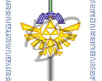 Legend of Zelda Tribal Symbol Color Cross Stitch Pattern