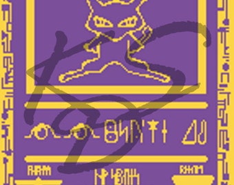 Pokemon TCG - Ancient Mew Card 2/3 Size Cross Stitch Pattern