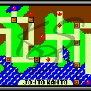 Johto & Kanto Volle Karte 2. Generation Kreuzstichmuster