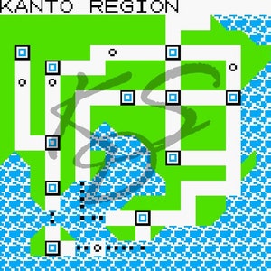 Kanto kaart 1e generatie (Y) kruissteekpatroon