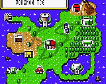 Pokémon Trading Card Game Map Cross Stitch Pattern
