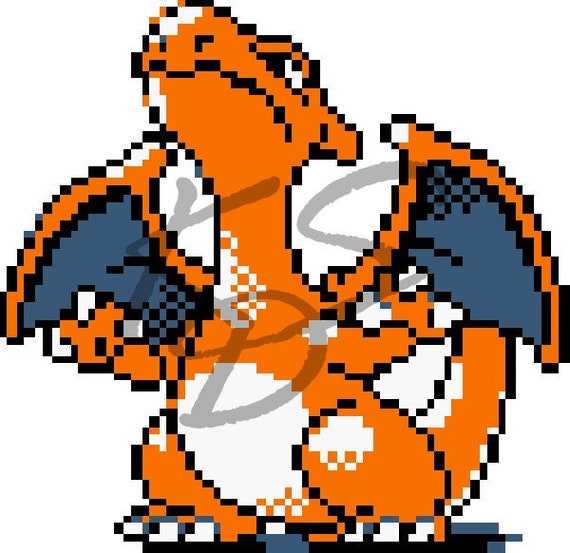 Pokemon Charizard Pixel Art 