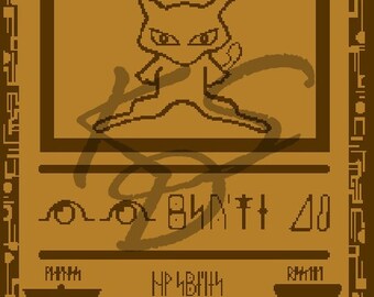 Pokemon TCG - Ancient Mew Tablet Cross Stitch Pattern