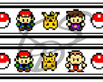 Set of 2 Pokébookmarks Color Cross Stitch Pattern