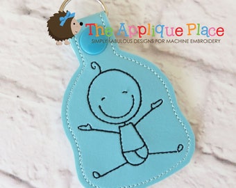 Key Fob Design - Baby Boy - Machine Embroidery PATTERN Digital File - In The Hoop Design Download Keychain - ITH Snap Tab The Applique Place