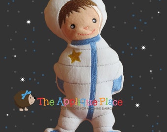 Astronaut Boy Embroidery PATTERN * Softie Stuffie Plushie * In The Hoop ITH * Machine Embroidery Design