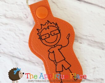 Key Fob Design - Brother - Machine Embroidery PATTERN Digital File, In The Hoop Design Download Keychain, ITH Bag Snap Tab - Applique Place