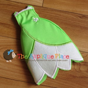 Green Princess Gown for Dolls * Cloth doll Clothing * In The Hoop * ITH Machine Embroidery Pattern / Design with Tutorial