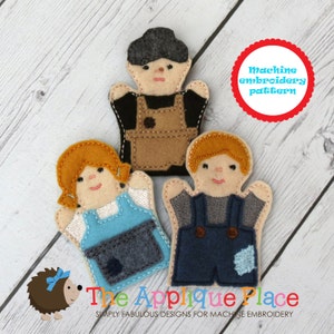 Finger Puppets Embroidery Design - Hansel and Gretel Finger Puppets - In The Hoop Machine Embroidery Design - ITH EMBRoiDeRy MaCHiNe PaTTeRN